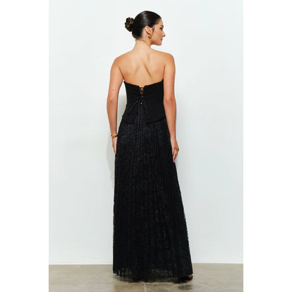 Strapless Corset Lace-Up Maxi Dress