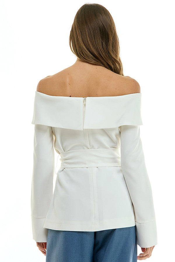 Off the Shoulder Belted Top