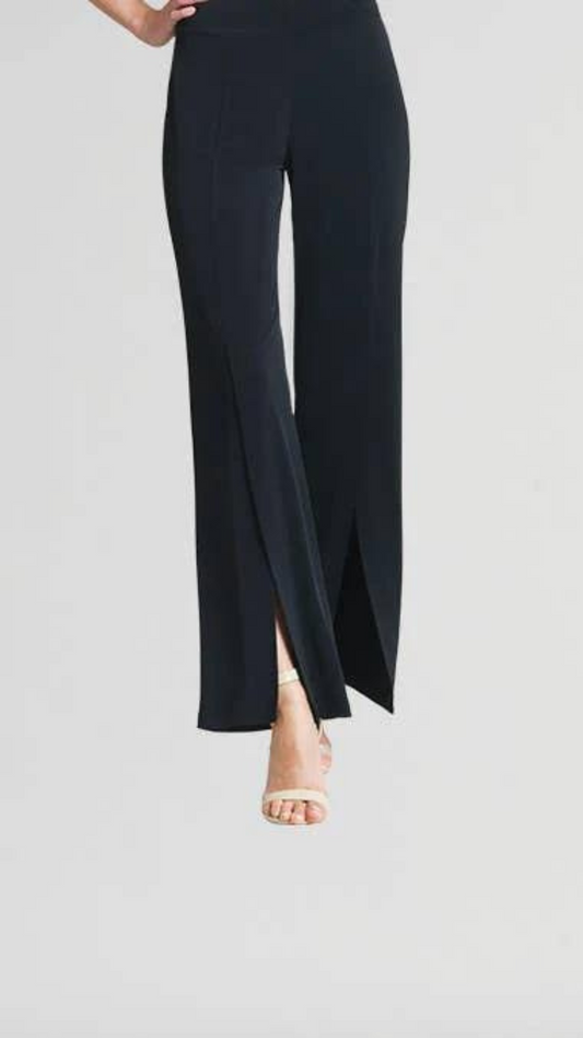 Kick Front High Slit Pant: Black