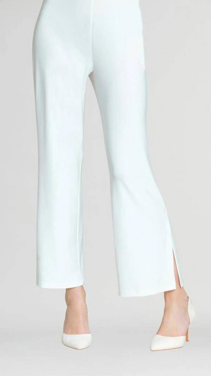 Signature Side Slit Ankle Pant: White