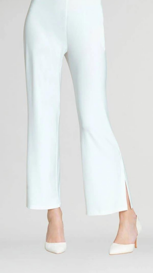 Signature Side Slit Ankle Pant: White