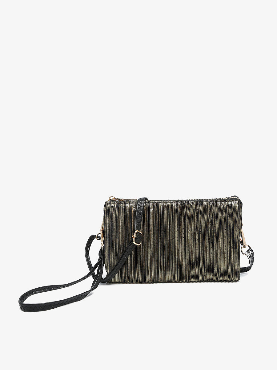Riley Shimmer Stripe 3 Compartment Crossbody/Wristlet