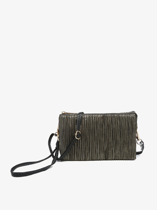 Riley Shimmer Stripe 3 Compartment Crossbody/Wristlet
