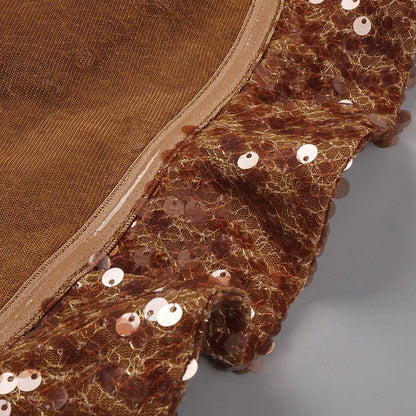 3D Floral Sequin Strapless Ruffle Evening Dress