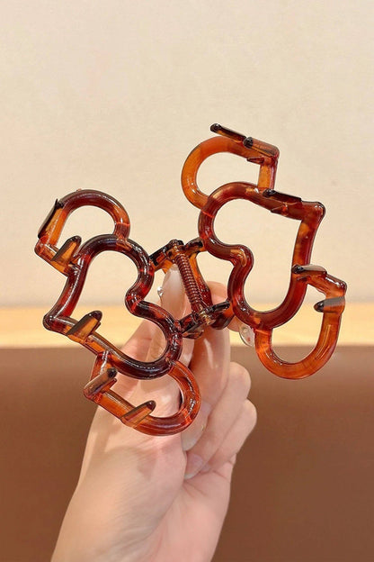 Bonbon Hollowed Heart Design Color Contrasted Acrylic Hair Claw Clip