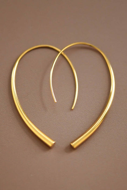 18K Gold PVD Plated Waterproof Stainless Steel Hoop Earrings - 7063