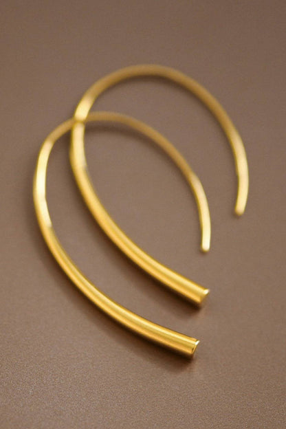 18K Gold PVD Plated Waterproof Stainless Steel Hoop Earrings - 7063