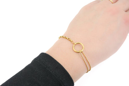 Circle Link Bracelet, Waterproof Mixed Chain Bracelet
