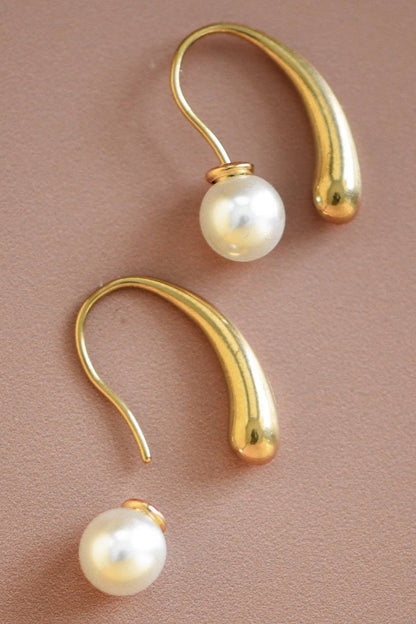 18K Gold Plated Waterproof Stainless Steel Hoop Earrings - 7167