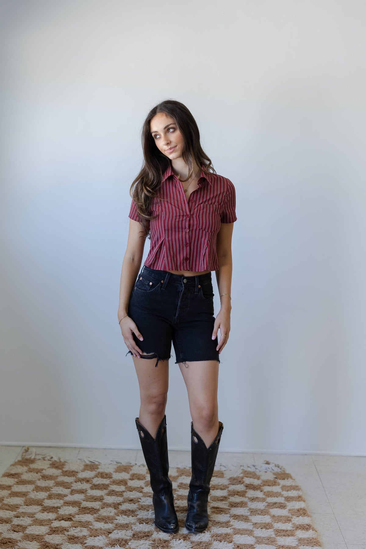 Striped Button Up Top