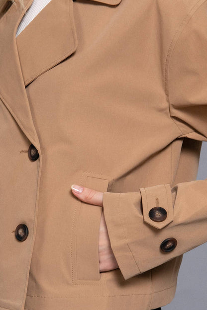 Crop Trench Coat Black or Khaki