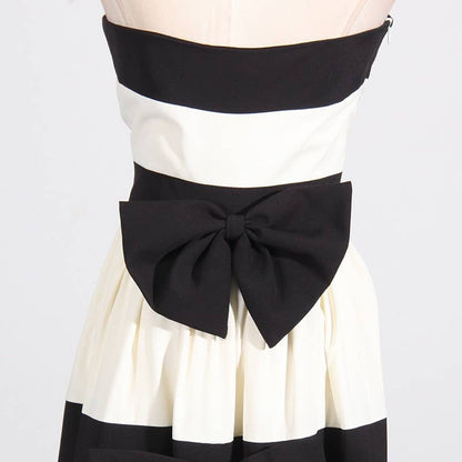 Natalia Striped Bow Elegant Dress (also available to rent)
