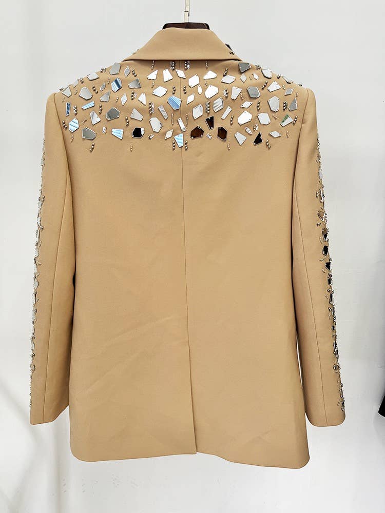 Mirror Beaded Suit Jacket & Shorts Set
