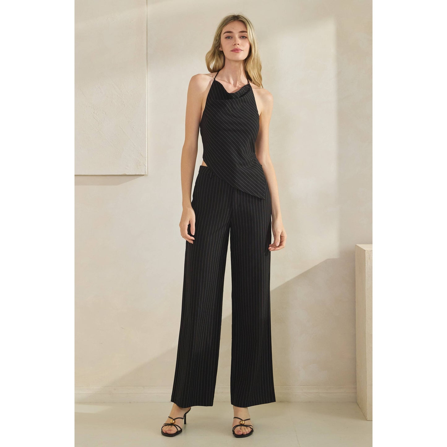 Stripe Halter Top & Pant Set