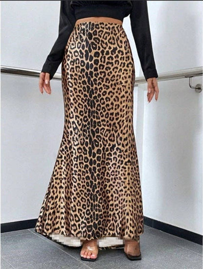 Ladies Leopard Mermaid Skirt
