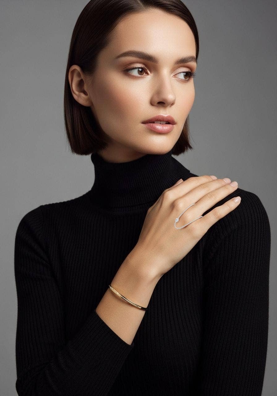 Halo Knuckle Ring- Dainty Recycled Brass and CZ Ring