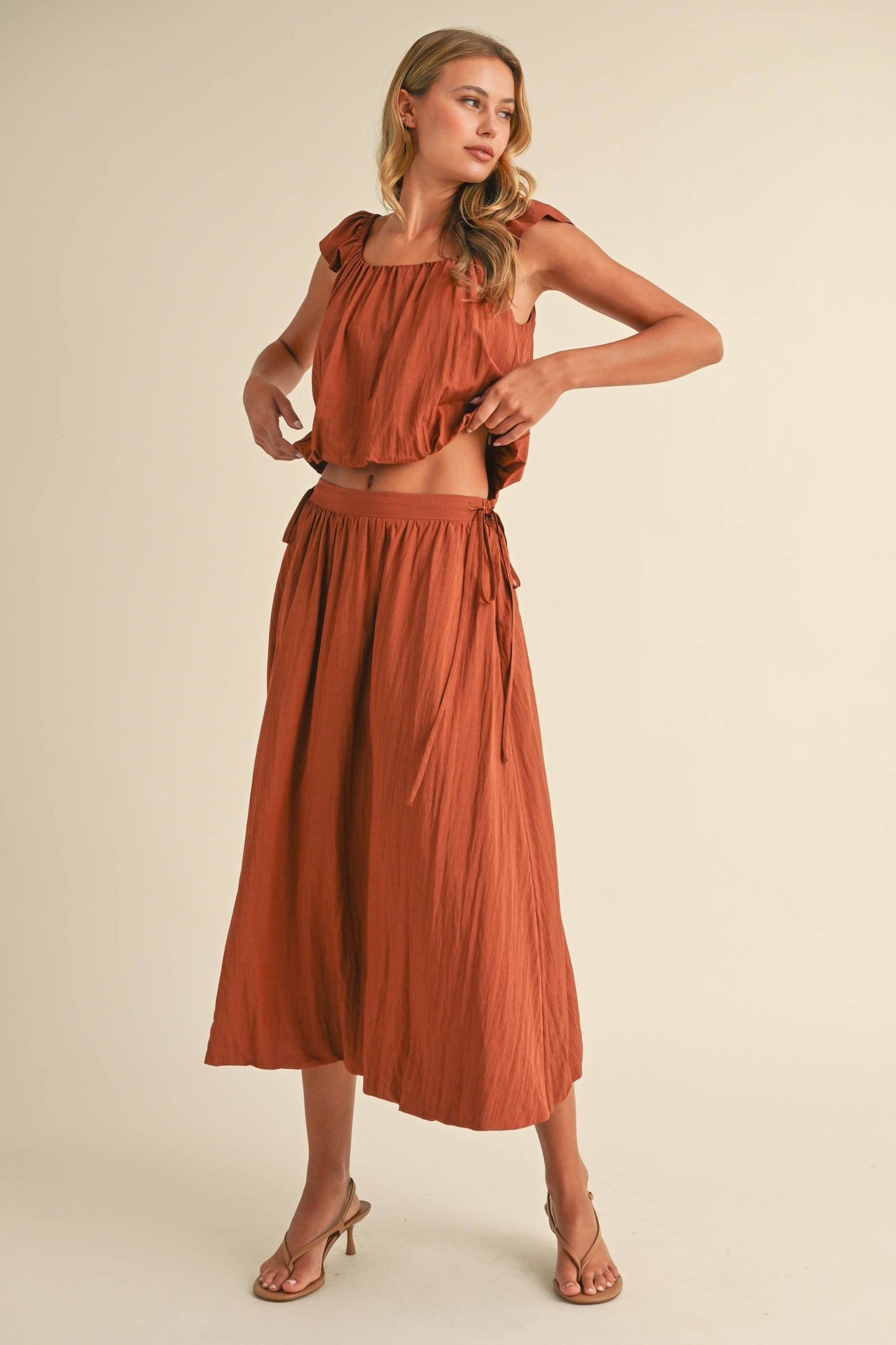 Sleeveless Top & Bubble Skirt Set