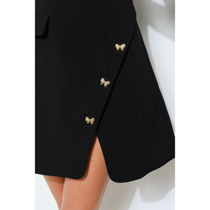 Asymmetrical Mini Dress with Bow Accents