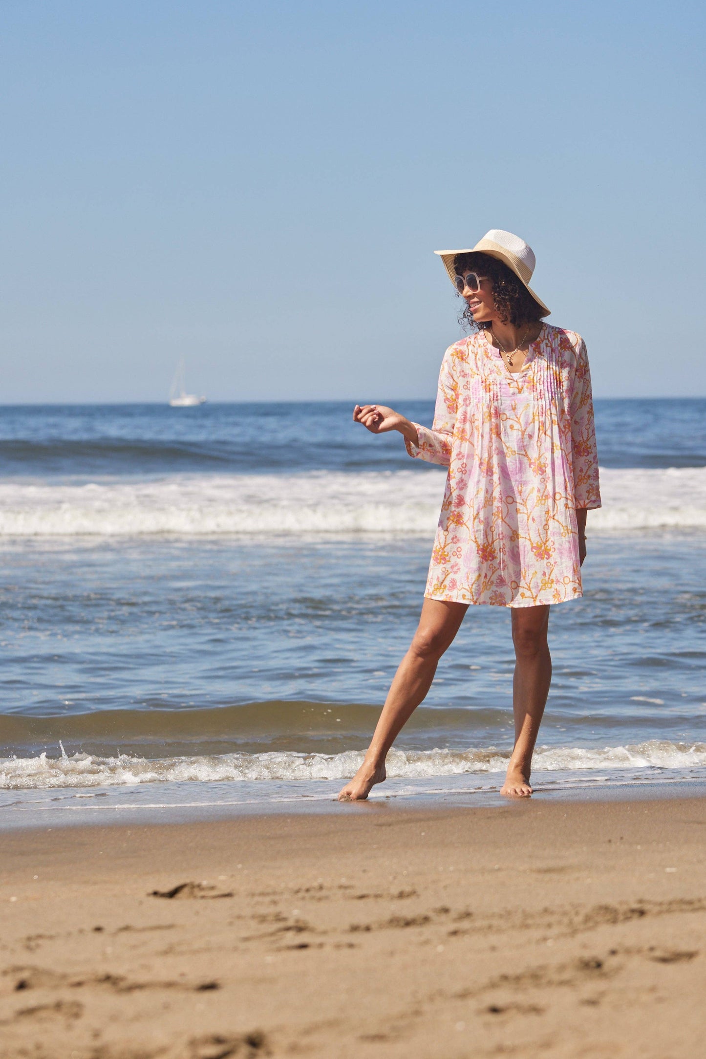 Gemma Cotton Pintuck Beach Dress