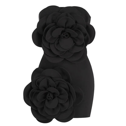 3D Flower Tube Dress - Bold Elegance