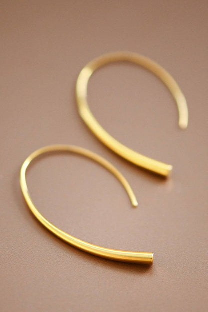 18K Gold PVD Plated Waterproof Stainless Steel Hoop Earrings - 7063