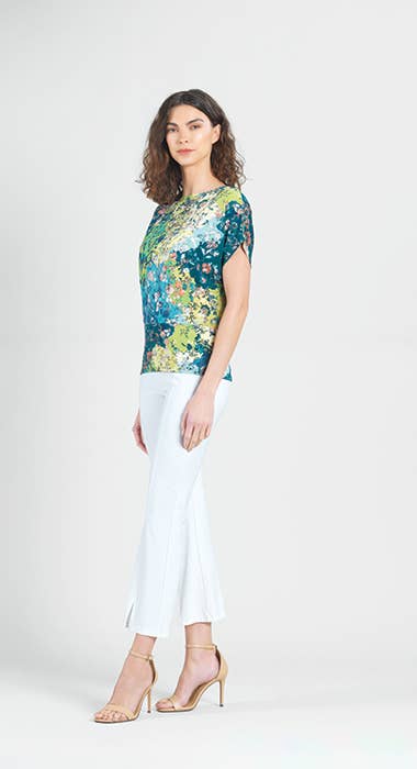 Dolman Short Sleeve Top - Floral Patch