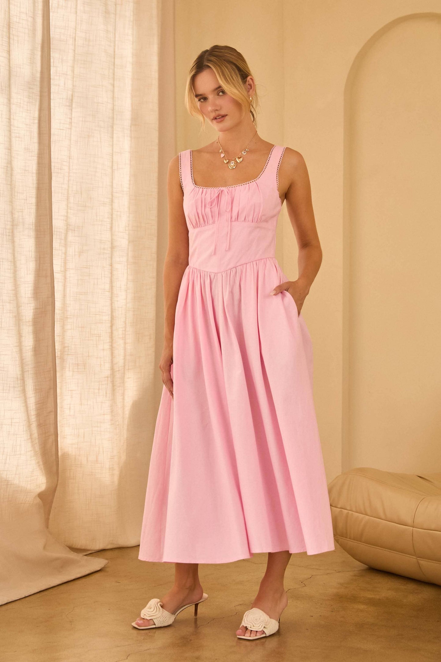 Princess Pink Midi Dress