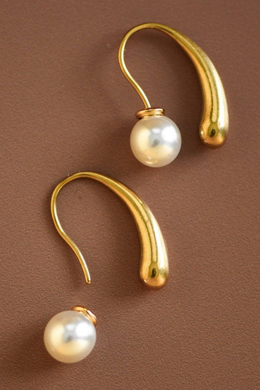 18K Gold Plated Waterproof Stainless Steel Hoop Earrings - 7167