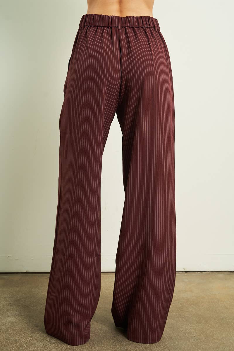 Pinstripe Wide-Leg Pant