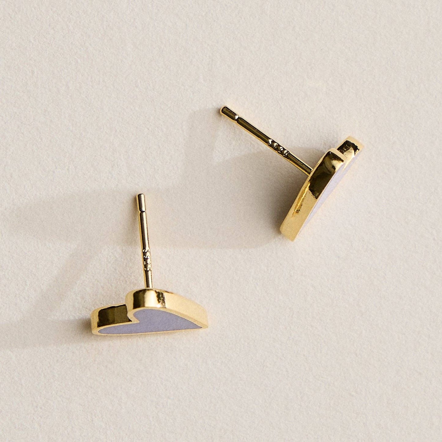 Enamel Heart Stud Earrings