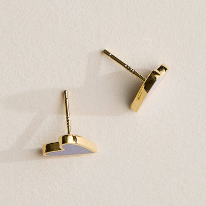 Enamel Heart Stud Earrings