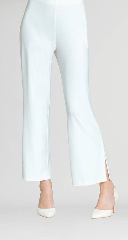 Signature Side Slit Ankle Pant: White