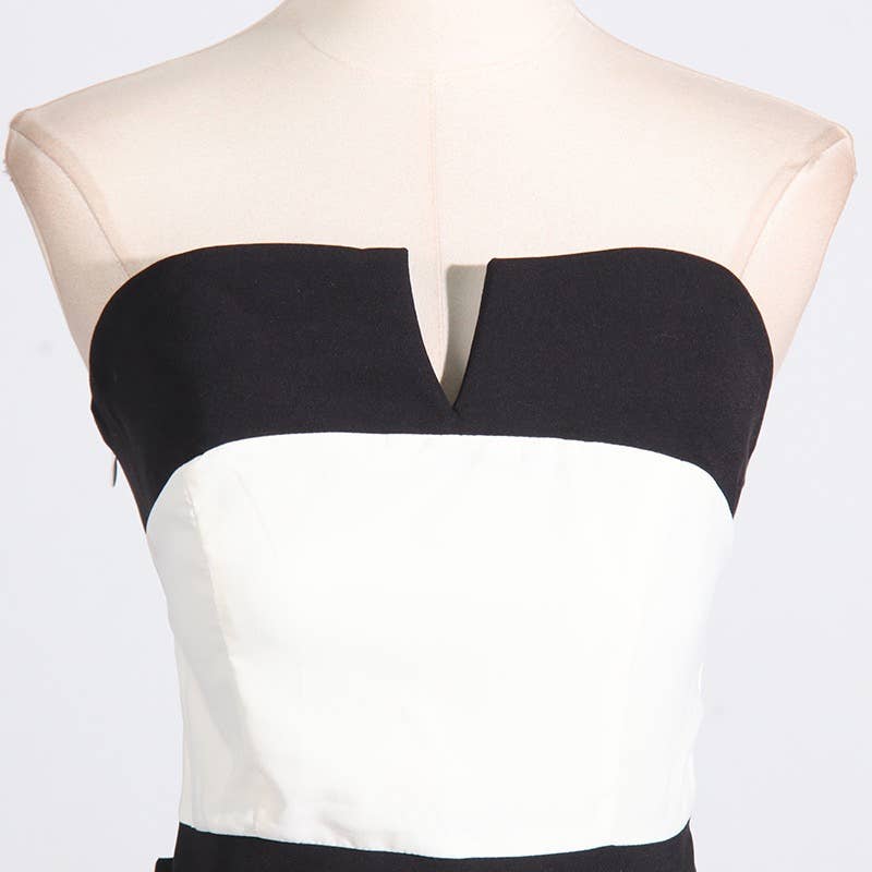 Natalia Striped Bow Elegant Dress (also available to rent)