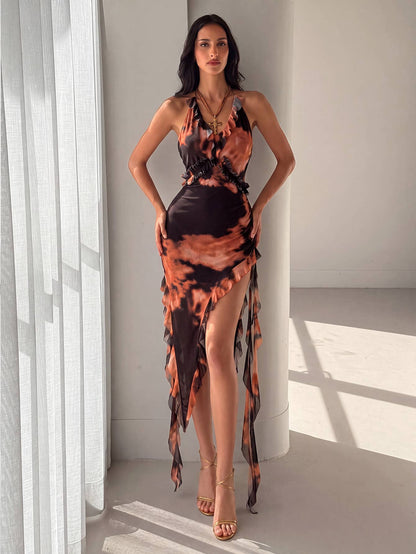 Ruffle Halter Dress