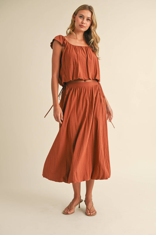 Sleeveless Top & Bubble Skirt Set