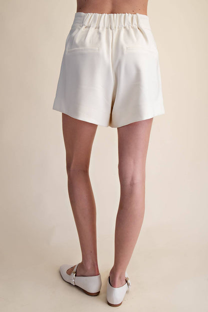 High Waisted Tailored Wide Shorts