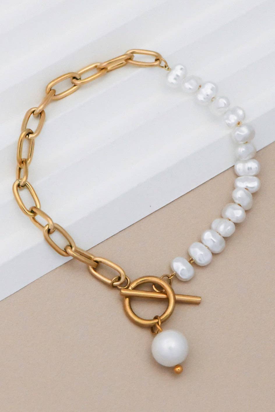 18K Gold Plated Waterproof Stainless Steel Chain Bracelet - 7072