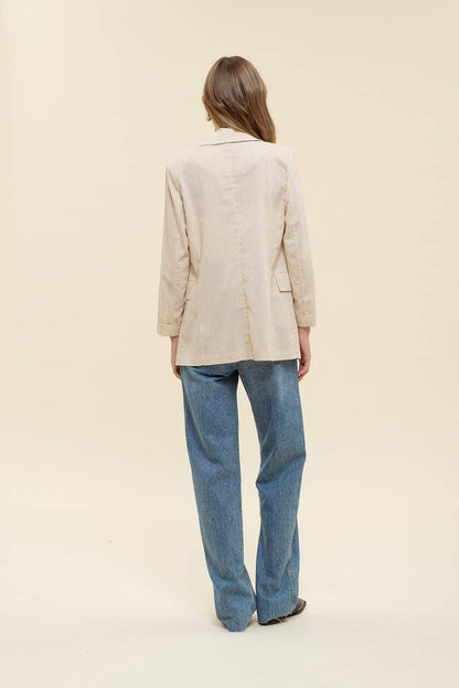 3/4 CUFF SLEEVE COLLARED BLAZER