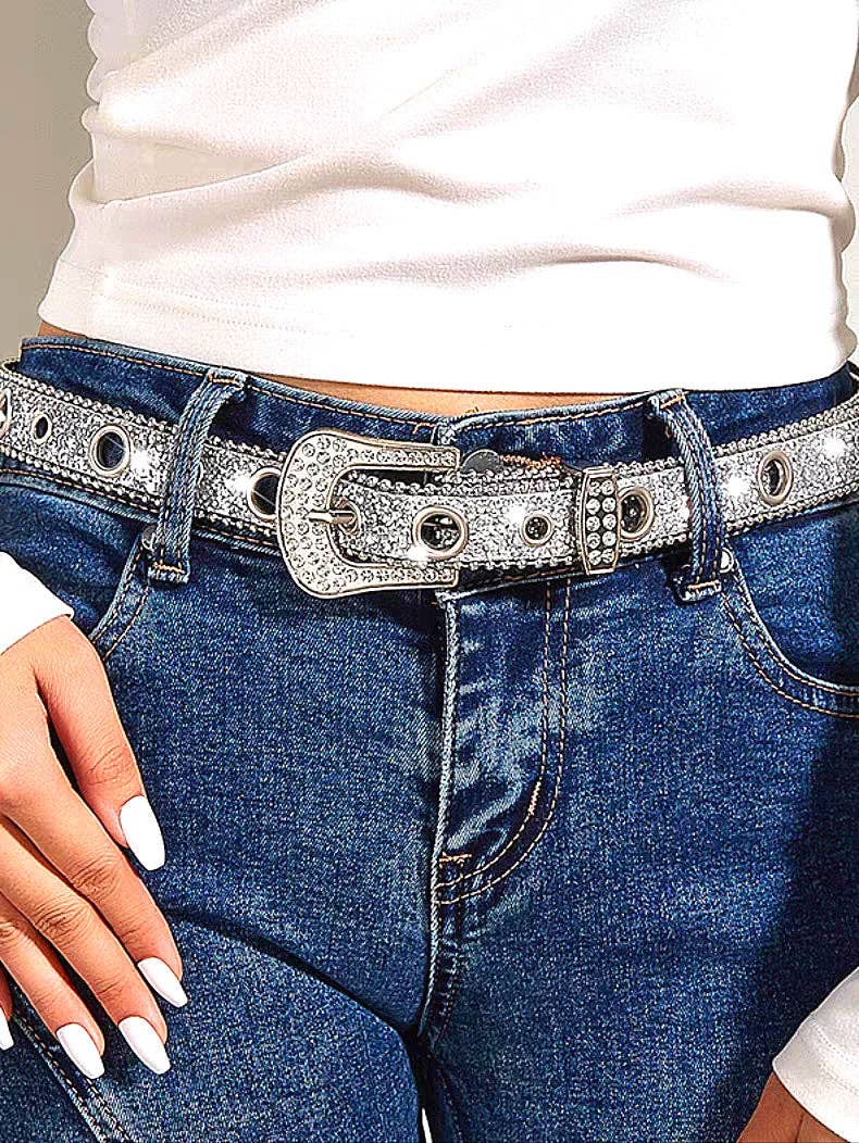 Vintage Rhinestone Shiny Punk Belt DPWB0325