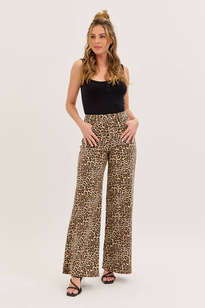 Leopard High Rise Wide Leg
