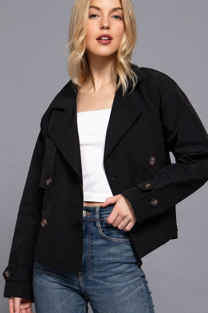 Crop Trench Coat Black or Khaki