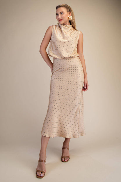 Polka Dot Midi Skirt