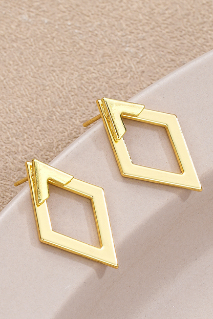 Rhombus Shape Plated Alloy Stud Earrings