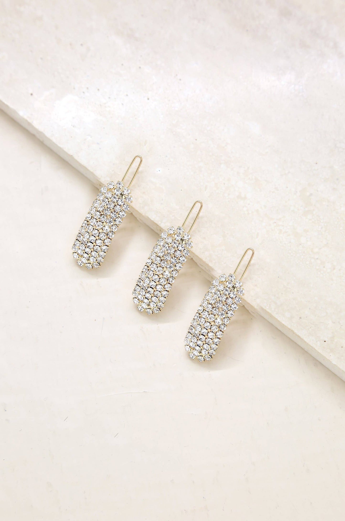 Crystal Droplet Barrette Set
