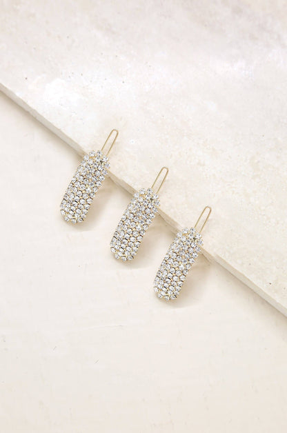 Crystal Droplet Barrette Set