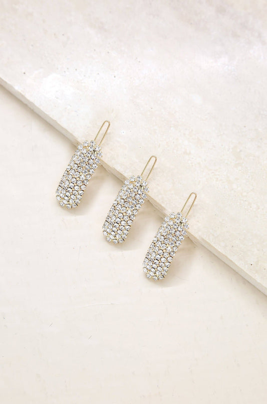 Crystal Droplet Barrette Set
