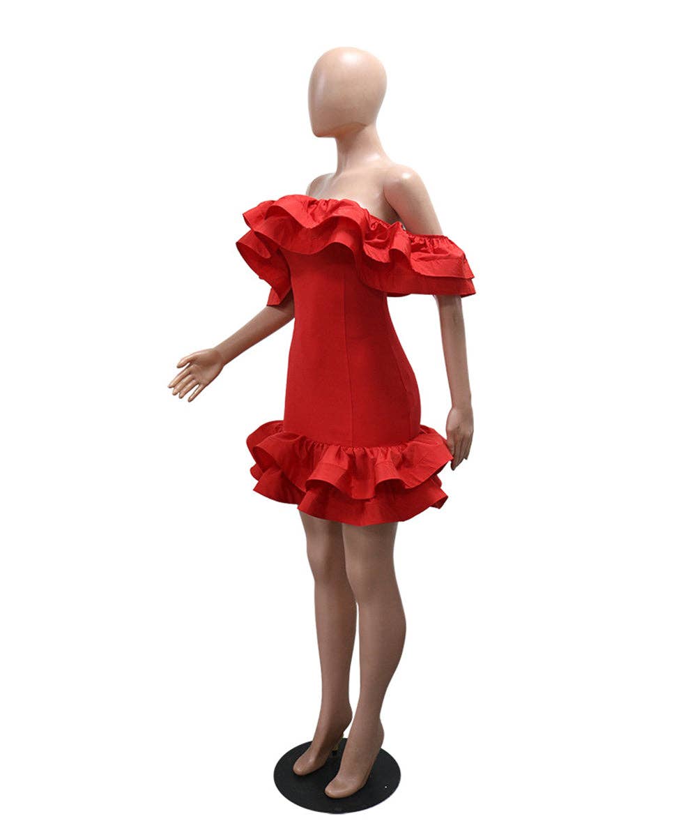 Asymmetric Sculptural One-Shoulder Bodycon Dress