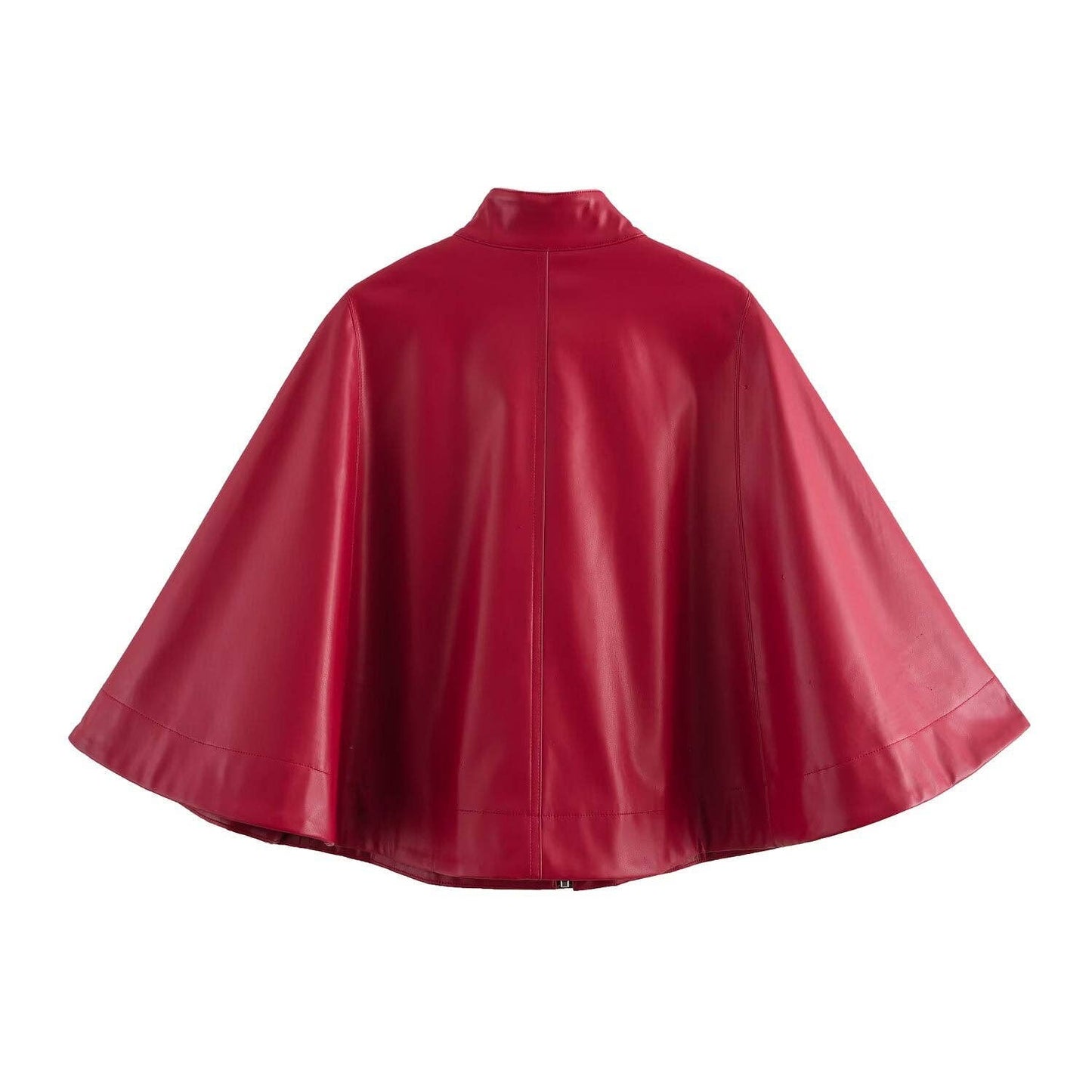 Red Leather-Style Short Cape