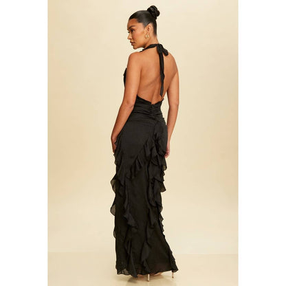All the Frills Maxi Dress in Black