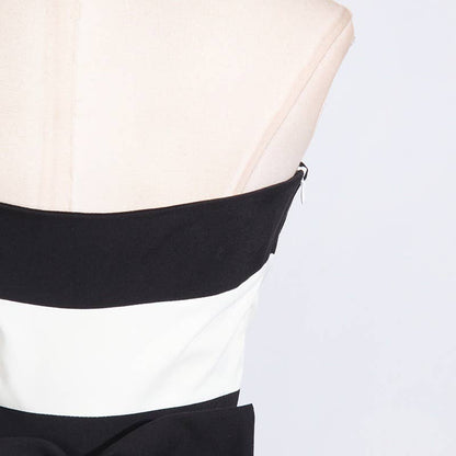 Natalia Striped Bow Elegant Dress (also available to rent)